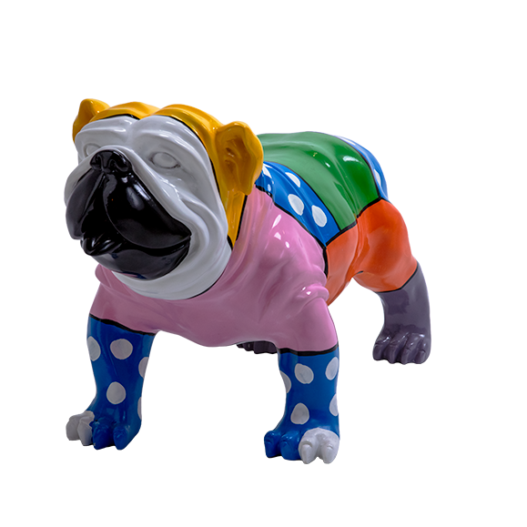 Bulldog Colourful Sculpture