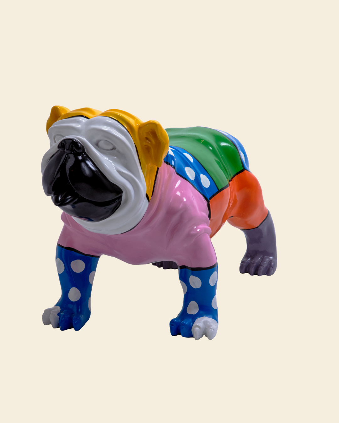 Bulldog Colourful Sculpture