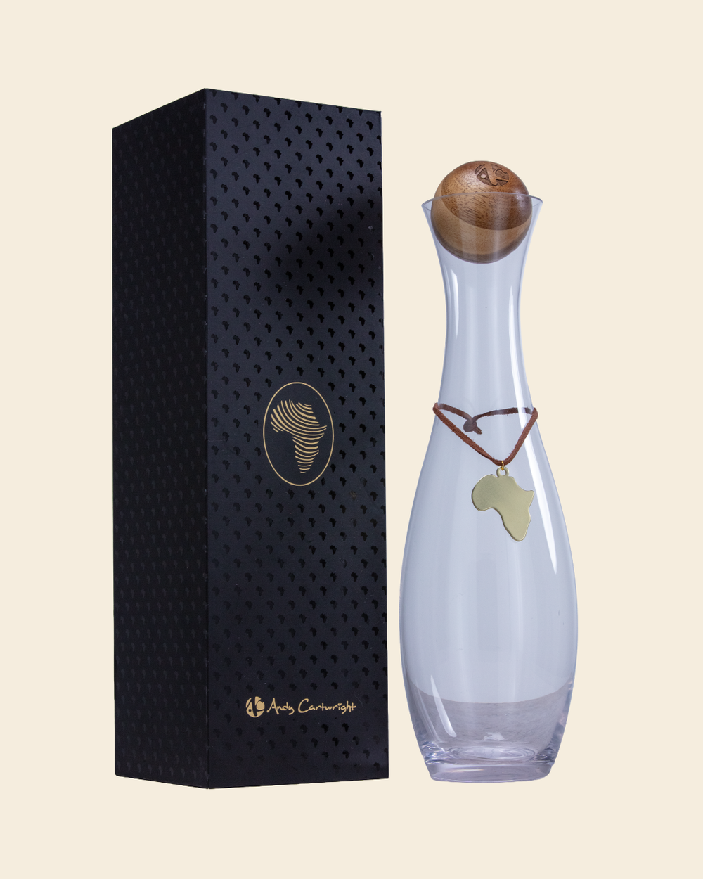 Andy Cartwright African Heritage Wine Decanter  Wood Stopper & Gift Box