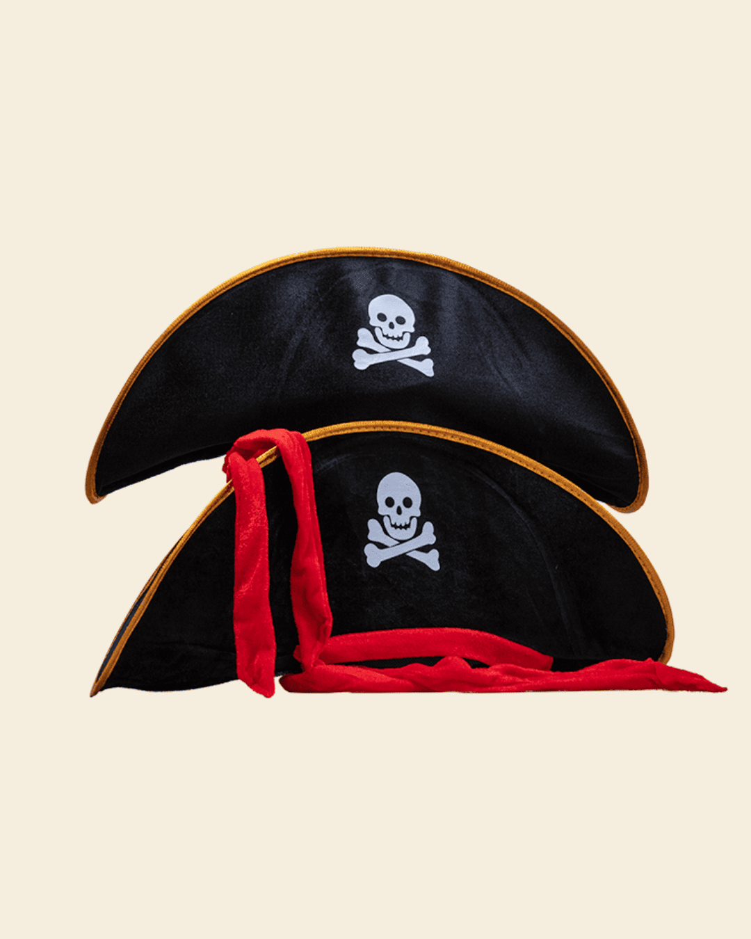 Benguela Cove Pirate Hat  Kids' Dress-Up Tricorn with Red Sash